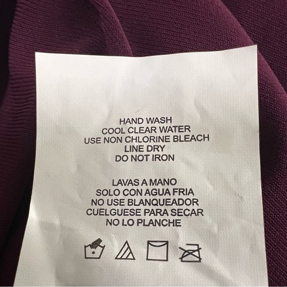 WOMEN'S High Neck Swim Romper with Pockets One Piece Swimsuit - Solid Burgandy - Picture 12 of 12